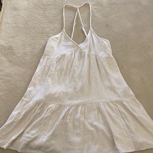 Aerie cover up/dress. Tan and white vertical strips.